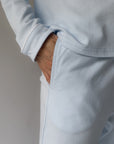 Light blue pyjamas with a neutral background