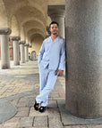 Klassisk Oxford Pyjamas Bomull Herr