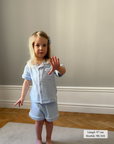 Kortärmad pyjamas blå med vita detaljer