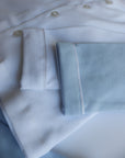 Långärmad pyjamas barn - blå med vita detaljer