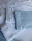 Långärmad pyjamas barn - blå med vita detaljer