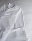 Långärmad pyjamas dam - vit med vita detaljer