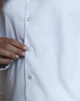 Långärmad pyjamas dam - vit med vita detaljer