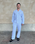 Klassisk Oxford Pyjamas Bomull Herr
