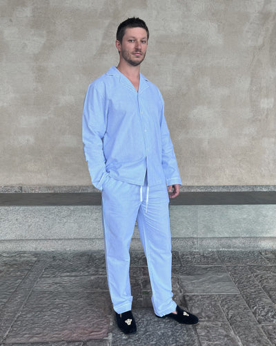 Klassisk Oxford Pyjamas Bomull Herr