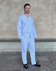 Klassisk Oxford Pyjamas Bomull Herr