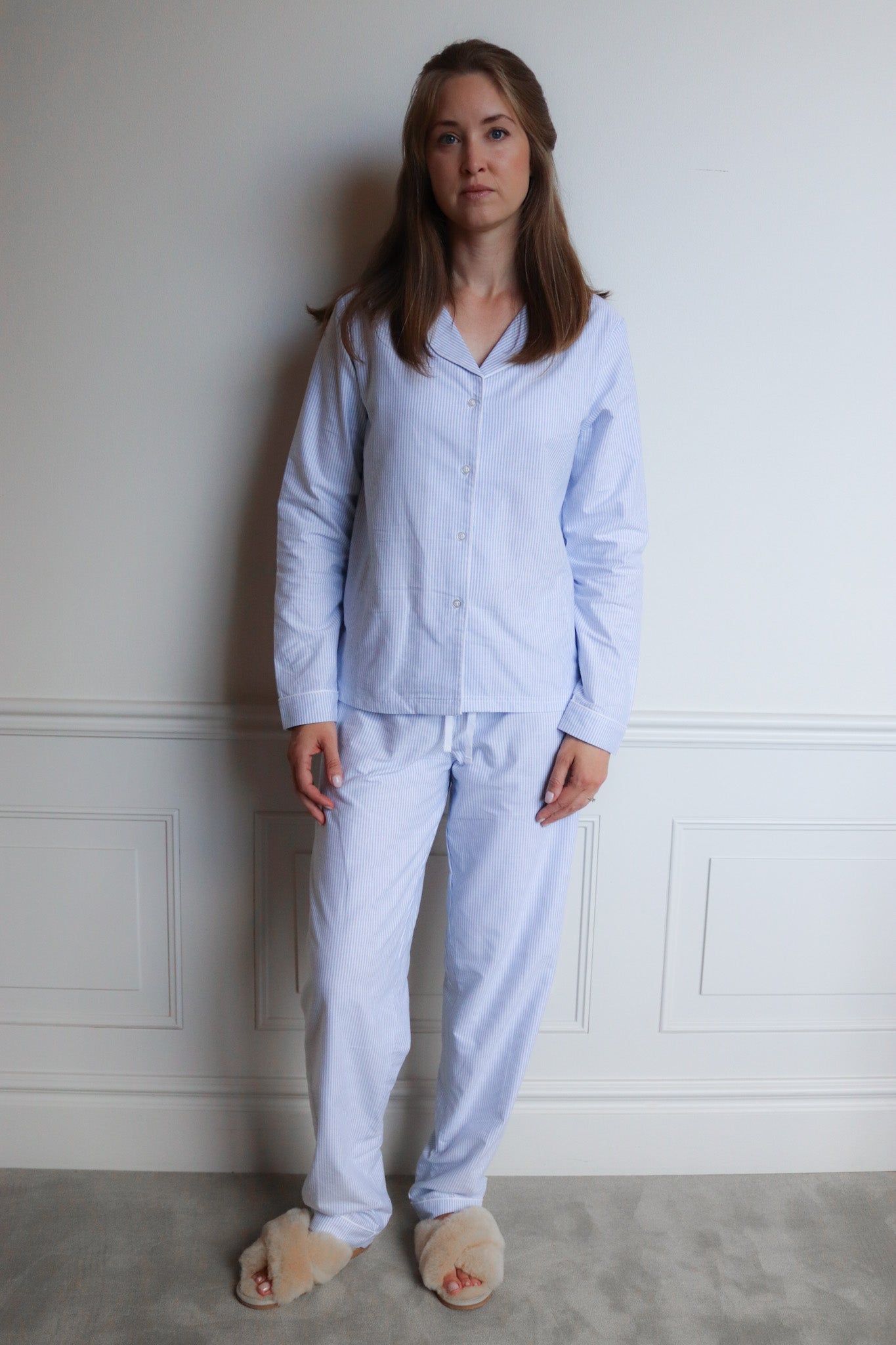 Pyjamas dam blåvit randig