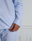 Långärmad pyjamas dam blå vit randig