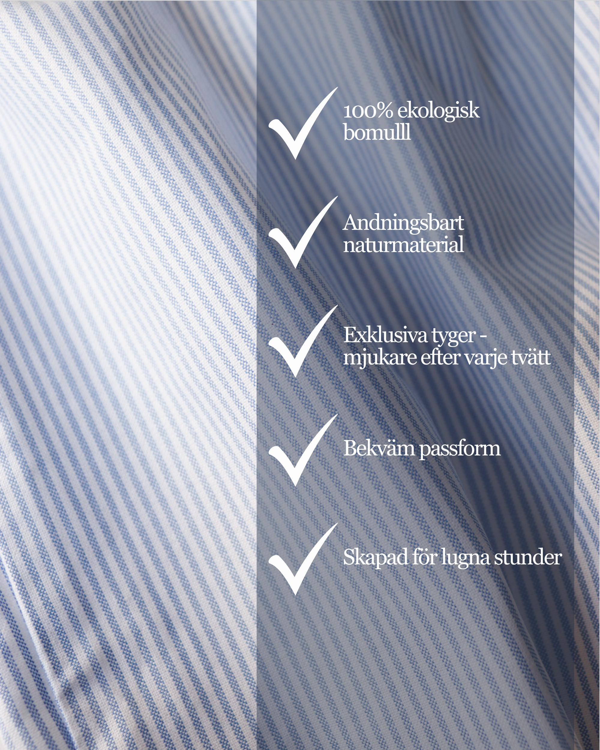 Långärmad pyjamas barn - randig blå/vit